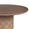 Joel Coastal Beach Stained Brown Teak Woven Round Outdoor Dining Table - 60&quot;