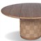 Joel Coastal Beach Stained Brown Teak Woven Round Outdoor Dining Table - 60&quot;
