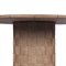 Joel Coastal Beach Stained Brown Teak Woven Round Outdoor Dining Table - 60&quot;