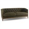 Khloe Rustic Lodge Green Performance Brown Wood Tufted Sofa - 78&quot;