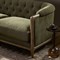 Khloe Rustic Lodge Green Performance Brown Wood Tufted Sofa - 78&quot;