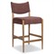 Odelia Modern Classic Maroon Velvet Brown Oak Counter Stool