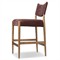 Odelia Modern Classic Maroon Velvet Brown Oak Counter Stool