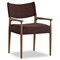 Odelia Modern Classic Maroon Velvet Brown Oak Dining Arm Chair