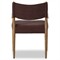 Odelia Modern Classic Maroon Velvet Brown Oak Dining Arm Chair