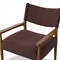 Odelia Modern Classic Maroon Velvet Brown Oak Dining Arm Chair