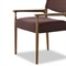 Odelia Modern Classic Maroon Velvet Brown Oak Dining Arm Chair