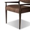 Odelia Modern Classic Brown Leather Oak Dining Arm Chair