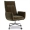 Leon Modern Classic Olive Green Velvet Stainless Steel Executive Office Chair