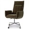 Leon Modern Classic Olive Green Velvet Stainless Steel Executive Office Chair