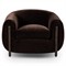 Riley Mid Century Modern Dark Brown Velvet Oak Barrel Chair