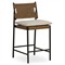 Rosalie Modern Classic Black Aluminum Woven Wicker Outdoor Counter Stool