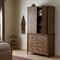 Basil Rustic Lodge Weathered Oak Armoire