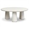 Aurore Modern Classic Aged White Concrete Round Outdoor Coffee Table
