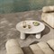Aurore Modern Classic Aged White Concrete Round Outdoor Coffee Table