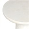 Aurore Modern Classic Aged White Concrete Round Pedestal Outdoor End Table