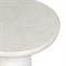 Aurore Modern Classic Aged White Concrete Round Pedestal Outdoor End Table