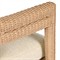 Claire Coastal Beach Cream Woven Wicker Outdoor Dining Arm Chair