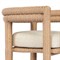 Claire Coastal Beach Cream Woven Wicker Outdoor Dining Arm Chair