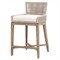 Orla Coastal Beach Cream Performance Grey Mahogany Wood Counter Stool