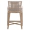 Orla Coastal Beach Cream Performance Grey Mahogany Wood Counter Stool