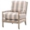 Charlize Modern Classic Beige Striped Oak Club Arm Chair