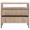 Mira Coastal Beach Natural Oak Wood Wide Nightstand