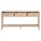 Mira Coastal Beach Natural Oak Rectangular Console Table