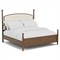 Hearth Updated Traditional Cream Performance Brown Wood Tufted Bed - Queen