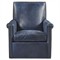 Rhett Updated Traditional Navy Blue Leather Swivel Chair