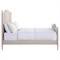 Caroline Updated Traditional Cerused White Mahogany Wood Bed - Queen