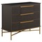 Riggs Modern Classic Sesame Black Mahogany Wood Brass Metal Bachelor Chest