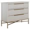 Riggs Modern Classic Antique White Mahogany Wood Gold Metal Bachelor Chest