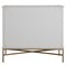 Riggs Modern Classic Antique White Mahogany Wood Gold Metal Bachelor Chest
