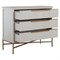 Riggs Modern Classic Antique White Mahogany Wood Gold Metal Bachelor Chest