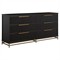 Riggs Modern Classic Sesame Black Mahogany Wood Brass Metal Double Dresser