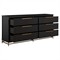 Riggs Modern Classic Sesame Black Mahogany Wood Brass Metal Double Dresser
