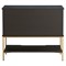 Riggs Modern Classic Sesame Black Mahogany Wood Brass Metal Wide Nightstand