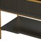 Riggs Modern Classic Sesame Black Mahogany Wood Brass Metal Wide Nightstand
