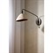 Inlet Traditional Bronze Steel Faux Shagreen Leather Shade Swing Arm Sconce