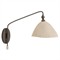 Inlet Traditional Bronze Steel Faux Shagreen Leather Shade Swing Arm Sconce