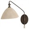 Inlet Traditional Bronze Steel Faux Shagreen Leather Shade Swing Arm Sconce