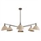 Inlet Traditional Bronze Steel Faux Shagreen Leather Shade Chandelier