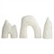Isla Coastal Beach White Ricestone Textured Sculpture - Set of 3