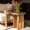 Carla Coastal Beach Natural Teak Outdoor Side Table