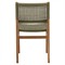 Francine Coastal Natural Teak Green Woven Outdoor Dining Chair - Set of 2