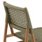 Francine Coastal Natural Teak Green Woven Outdoor Dining Chair - Set of 2