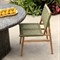 Francine Coastal Natural Teak Green Woven Outdoor Dining Chair - Set of 2