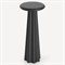 Ysella Modern Classic Black Concrete Pedestal Round Outdoor Drink Table