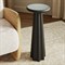 Ysella Modern Classic Black Concrete Pedestal Round Outdoor Drink Table